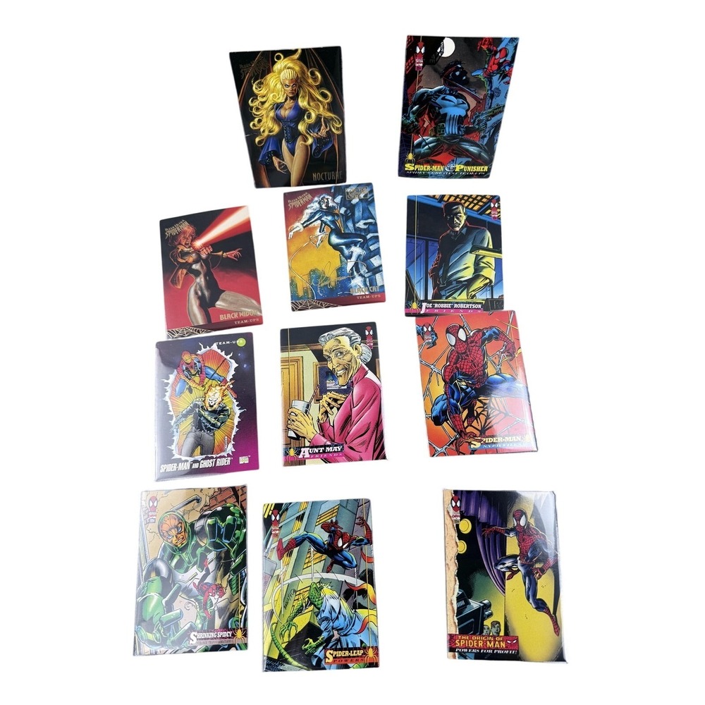 Marvel Spider-Man Trading Cards Lot of 11 Punisher Ghost Rider Black Cat Gloss